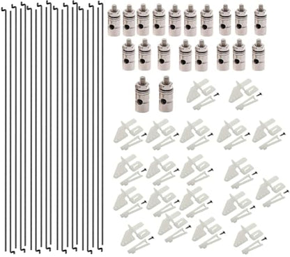 20Pcs Adjustable Pushrod Connector Linkage Stopper 1.3mm + 20Pcs Nylon Control Horns 21x10 mm + 20Pcs 1.2 x 210mm Z Push Rods Parts Compatible for RC Airplane Plane Boat Replacement (20pcs) - color: 210mm/8.27inch