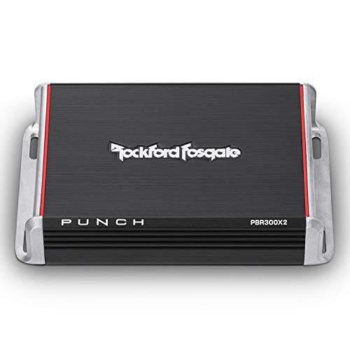 Rockford Fosgate Punch PBR300X2 300-Watt 2-Channel Boosted Rail Amplifier | Class-BR, Ultra Compact Chassis, Easy on Vehicle Electrical System - style: 2 Channel