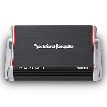 Rockford Fosgate Punch PBR300X2 300-Watt 2-Channel Boosted Rail Amplifier | Class-BR, Ultra Compact Chassis, Easy on Vehicle Electrical System - style: 2 Channel
