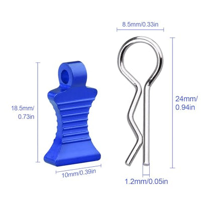 4-Pack Universal RC Body Clips with Tabs, Metal Handled Clips for 1/12 1/10 1/8 RC Cars and Trucks, Heavy Duty Body Mounting Clips Shell Replacement (Navy Blue) - color: Navy Blue