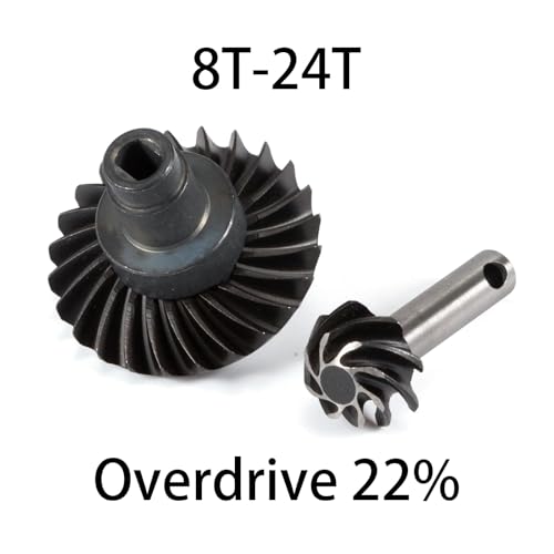 Overdrive Underdrive Helical Axle Gear Set 24/8T 27/8T 30/8T 33/8T for Axial SCX10 AR44 AR45 Capra Axle VS4-10 F9 Phoenix F10 (24T 8T) - color: 24t 8t