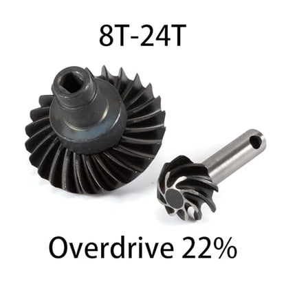Overdrive Underdrive Helical Axle Gear Set 24/8T 27/8T 30/8T 33/8T for Axial SCX10 AR44 AR45 Capra Axle VS4-10 F9 Phoenix F10 (24T 8T) - color: 24t 8t