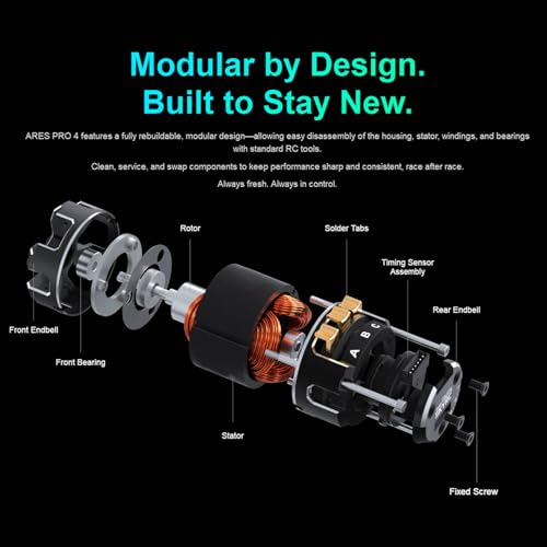 SUNGOOYUE Brushless Motor, 1/10 Scale CNC Aluminum Sensorless RC Racing Motor with Adjustable Advance Angle for RC Cars Trucks and Buggies (25.5T)