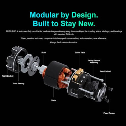 SUNGOOYUE Brushless Motor, 1/10 Scale CNC Aluminum Sensorless RC Racing Motor with Adjustable Advance Angle for RC Cars Trucks and Buggies (25.5T)