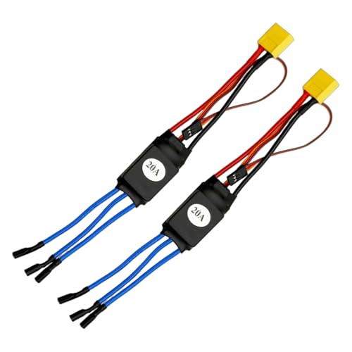 30A Electric Brushless Motor Controller, 2 Pcs ESC Speed Controller with XT60 and 3.5mm Bullet Plugs for RC Drone RC Airplane Helicopter (20A) - color: 20A