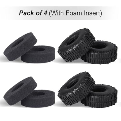 Hobbypark Soft Rubber SCX24 Mud Tires 1.0 Rock Crawler for 1/18 TRX4M 1/24 RC Crawler Axial SCX24 FMS FCX24 Enduro24 T1014 60x22mm - style: Type C