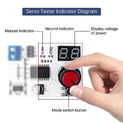 RC Digital Servo Tester 1 Channels Motor Servo Controller Centering Tool with Over-Current Protection & 2 Control Modes for RC Car Airplane Robots Tester Tool - color: Servo Tester 1ch