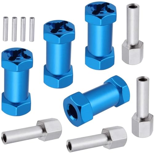 4-Pack HobbyPark RC Wheel Spacers 12mm Hex Drive Hubs Combiner Coupler Aluminum 25mm Offset Extension for 1/10 RC Crawler Car Parts (Blue) - color: Blue, size: 25mm Length
