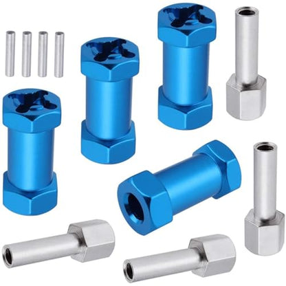 4-Pack HobbyPark RC Wheel Spacers 12mm Hex Drive Hubs Combiner Coupler Aluminum 25mm Offset Extension for 1/10 RC Crawler Car Parts (Blue) - color: Blue, size: 25mm Length