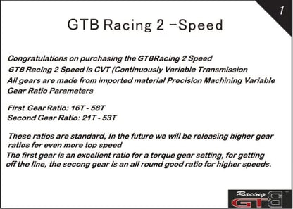 GTB Metal 2 Dual Speed System with Gear Cover Set for RC 1/5 Gasonline Car 1:5 HPI Baja 5B SS 5SC | HPI Baja 2 Speed Gear Transmission - color: 2 Speed Gear Set