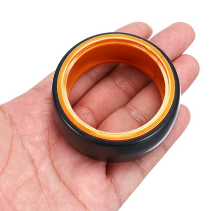 MECCANIXITY 2Pcs 1/10 RC On-Road Car Tyres, RC Drift Tires Hard Plastic Tyre Replacement for Remote Controlled Drifting Vehicles, Black Orange - color: Black Orange