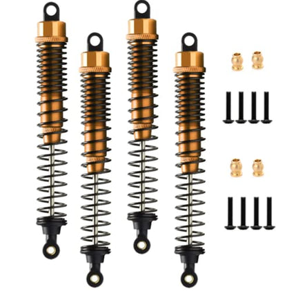 130mm RC Shock Absorber damper Adjustable For RC Car 1/10 Crawler Truck HPI HSP Losi Axial Tamiya Redcat Upgrade Part 4pcs/set(Yellow) - color: yellow