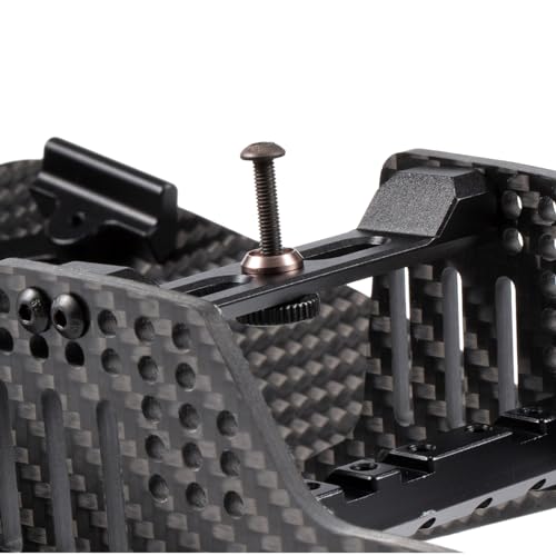 H4 1/10 Carbon LCG Chassis Kit with Injection Molded Rear Trunk Bucket, Sliders Delrin Skid Plate, Dual Servo Mount for SCX10 AR44 AR45 Capra F9 TRX4