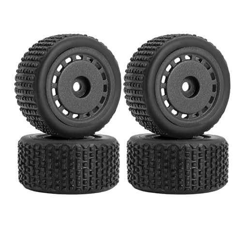 Pre-Mounted Pin Buggy Tires and Wheels Rims Hub Tires Set for 1/24 Losi Micro-B 1/28 Losi Micro-T Wltoys 244016 Upgrade Part (Black Micro-T) - color: Black Micro-t