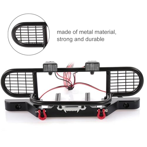Rc Bumper Models Parts Compatible with for TRX4 for Defender Metal Front Camel Trophy Bumper with Light for 1/10 RC Crawler Car Accessory
