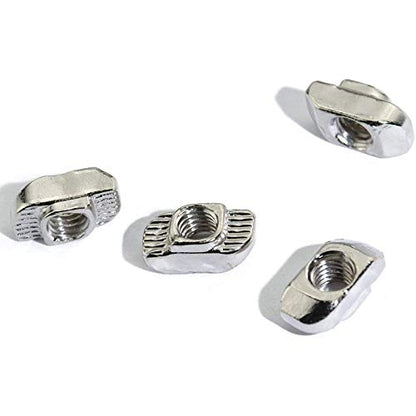 Still Awake 100pcs 2020 Series M3 T-Nuts, Nickel Plated Carbon Steel, 0.39" x 0.23" x 0.17", M3 Metric Thread - size: 2020 Series M3