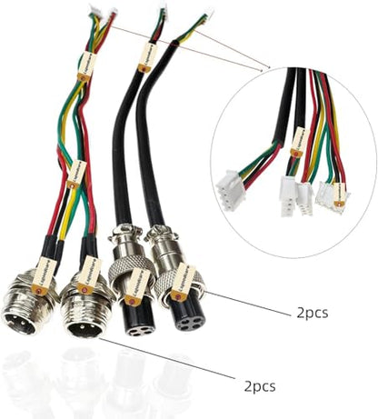 Lsgoodcare 4Pcs GX12-4pin Male Female Aviation Connector Power Electrical Terminal Socket Cable to 2.54MM Terminal 12MM 4Din Aviation Plug Sockets Cable to XH2.54MM Connector ﻿﻿