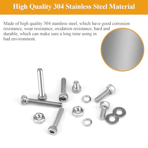 105 Pieces M2.5 x 20mm Socket Head Cap Screws, Thread Pitch 0.45mm, Sutemribor M2.5 Screws, 304 Stainless Steel, Fully Threaded, Silver - size: M2.5 x 20mm, style: Socket Head