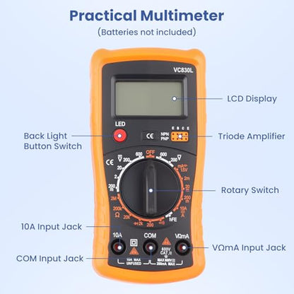 Soldering Iron Kit, Digital Multimeter, 80W Soldering Iron, 5 Soldering Iron Tips, Solder Wire, Stand, Desoldering Pump, Soldering Welding Iron Kit for Electronics Hobby DIY 110V US Plug