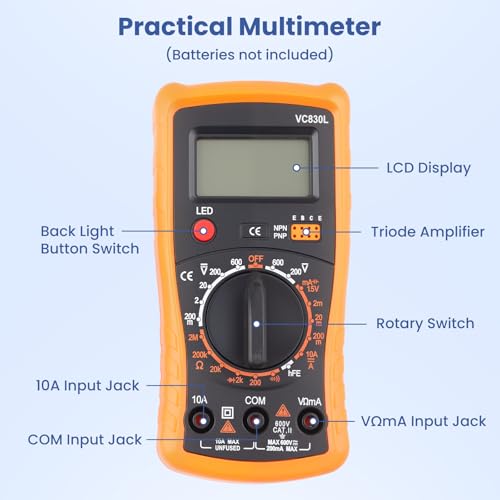 Multi-in-1 Soldering Iron Kit Temp 392℉-842℉ for Electronics DIY | 110V US Plug, 80W Soldering Iron, 5 Soldering Tips, 191-in-1, Soldering Iron Stand with Cleaning Sponge, Digita Multimeter