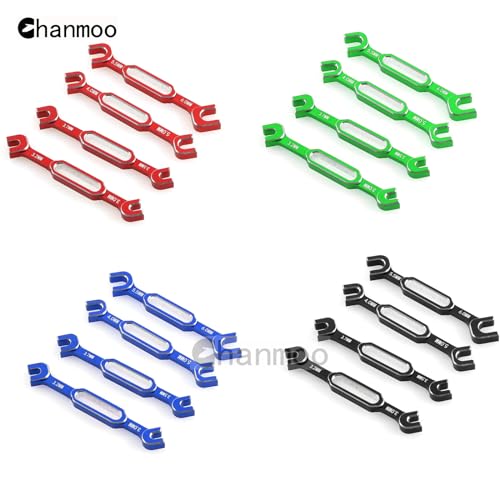 RC Aluminum Alloy Wrench Turnbuckle Nut Ball 3.0/3.2/3.5/3.7/4.0/5.0/5.5/6.0mm Joint Remover RC Universal Repair Tool Set For RC Crawler Monster Truck Off Road Car Drone Airplane (Red) - color: Red