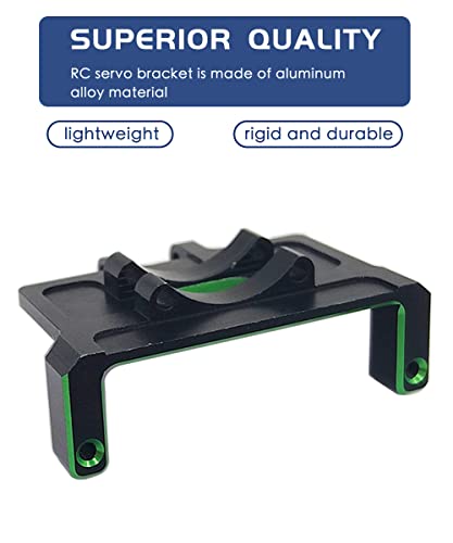 RC Servo Mount Bracket and Mini Servo Arm for 1/24 SCX24 Upgrade Green | Aluminum Servo Mount for ES08MA II Servo Upgrade Parts,Precision Fit,Wear Resistant,Easy To Install - color: Green+green