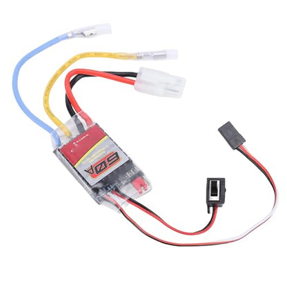 60A RC Brushed ESC, Electronic Speed Controller with Low Voltage Protection for 1/16 1/12 /10 RC Cars Trucks Crawlers Boats, Compatible with 380 370 540 550 Brushed Motors