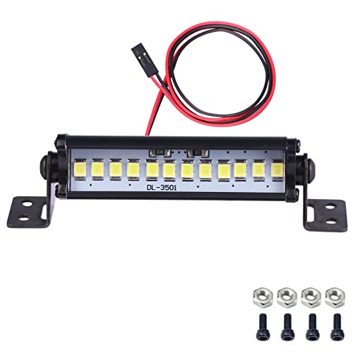 AIMROCK 55mm RC Car Light Bar Roof Lamp Kit w/12LEDs for 1/10 Slash Stampede Rustler TRX-4 SCX10 RC4WD D90 - size: 55mm