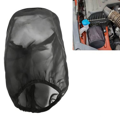Cold Air Intake Filter Cover, Thickened Dust-proof Water-proof Motorcycle Universal Air Intake Cover Filter Sock for High Flow Cone Air Filter Compatible with Harley Davidson Touring (Large)
