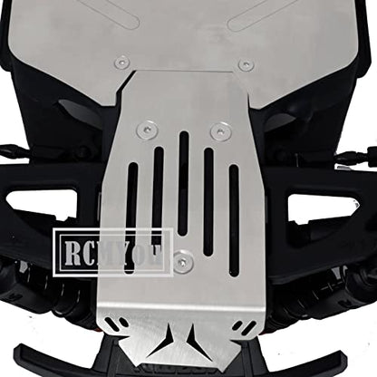 Stainless Steel Front Center Rear Chassis Armor Skid Plate Set for 1/10 Vorteks 4x4 3S Blx 4WD,RC Upgrades Part Front Chassis & Center Chassis & Rear Chassis Hop Ups,Silver,Upgrade 2022
