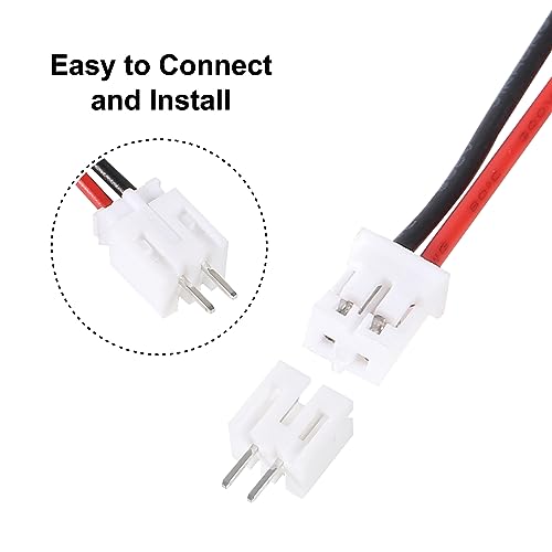 Alinan 20pcs Jst 2.0 Ph 2 Pin Connector Plug, Included 10pcs Mini 2 Pin Jst Ph2.0 26AWG Female Connector Plug with 300mm Cable Wire and 10pcs Micro Jst Ph2.0mm 2Pin Male Connector Plug - color: 2Pin 26AWG 300mm Cable