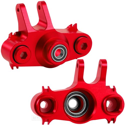 RC Steering Block Knuckle Arm Upgrades Part for 1/10 T-Maxx/E-Maxx,Aluminum Steering Block Knuckle Arm w/Rubber Shielded Bearing Hops up,#5334,Red - color: Red - (Upgrades Part)