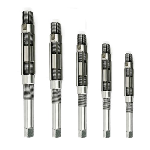 Adjustable Hand Reamer H12-H16, 1-1/16" to 2-7/32", Metal & Wood | Carbon Steel Construction, Expandable Blades, 26.98-56.35mm Range, Bore Sizing Tool, Repair Workshop Use, Precise Hole Finish - size: H12 to H16 - 5Pcs