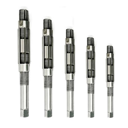 Adjustable Hand Reamer H12-H16, 1-1/16" to 2-7/32", Metal & Wood | Carbon Steel Construction, Expandable Blades, 26.98-56.35mm Range, Bore Sizing Tool, Repair Workshop Use, Precise Hole Finish - size: H12 to H16 - 5Pcs