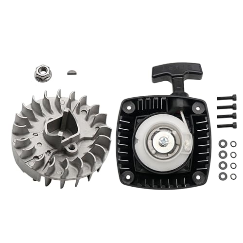 FLMLF Pull Starter (Metal Claw Centered) and Flywheel for Zenoah CY 23cc~36cc Engine for 1/5 HPI ROVAN KM Baja LT FG DBXL GoPed RedCat Rc Car Parts - style: Metal Claw