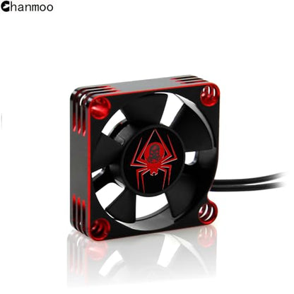RC Car Metal Motor Cooling Fan 25mm 30mm 35mm 40mm 50mm RC Heatsink 28000RPM ESC Cooling Fans Red-Black Fit for 1/8 1/10 1/12 Scale RC Car 540 550 Brushless OR Brushed Motors (40mm) - size: 40mm