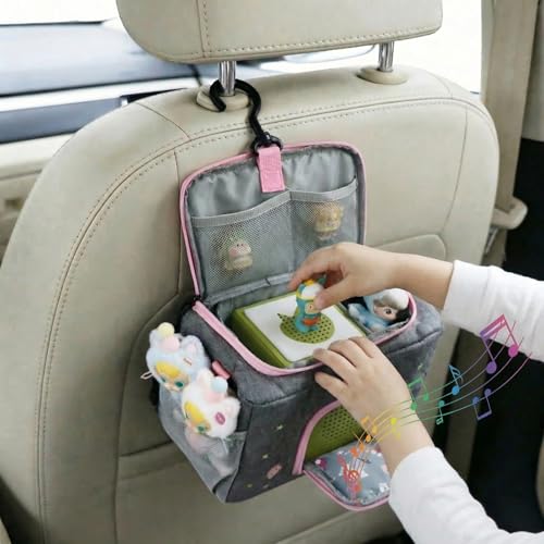 Tonie Carrying Case for Toniebox 1 2, Tonies Figures Storage, Polyester Multifunction Bag, Holds 30-40 Character Figurines & Accessories, 3 Design Patterns (Pink) - color: pink