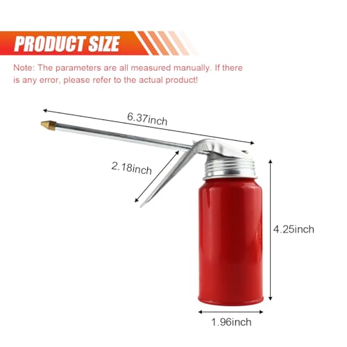 2PCS Oil Can Pump Oiler, Tank Pump Lubricator, Engine Oil Dispenser, 200ml Gun Oiler Spray Can, Manual Oil Gun With Rigid Spout for Auto Motorcycles Applications Oil Lube Systems