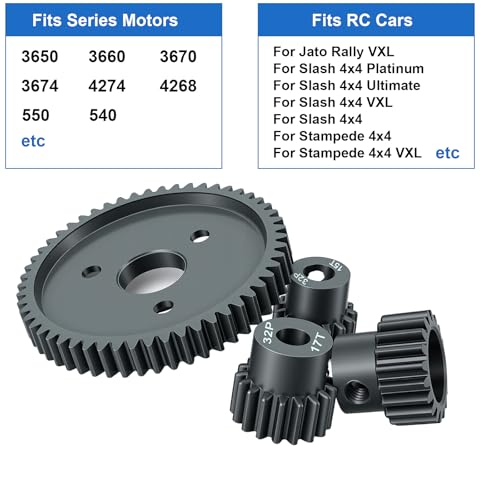 Metal Steel 54T 32P Spur Gear with 15T 17T 19T Pinion Gear Set for Slash 4x4 4WD/2WD/VXL Rally/Stampede 4x4 VXL/Summit/E-REVO/T-Maxx/Rustler 4X4 VXL. Replaces#3956