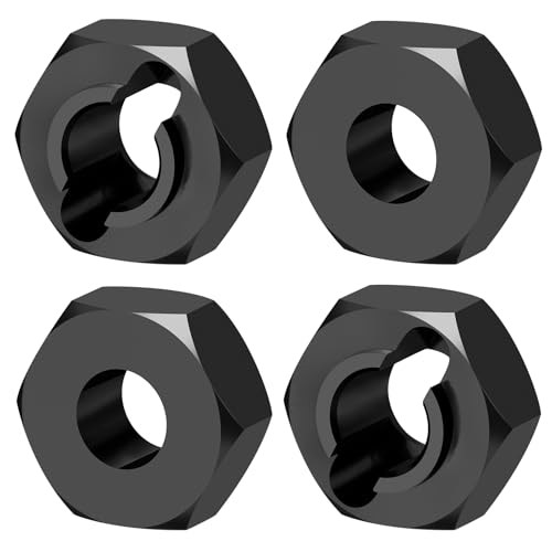 4Pcs Aluminum Wheel Hex Hubs Adapter RC Hex Combiner, Black | Upgrade Parts, For Losi 1/24 Micro-B 2WD, RC Car Buggy - color: Black