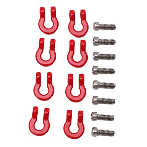 8PCS Metal Front Rear Bumper Tow Shackle, Metal Trailer Hitch Recovery Hook Set for Axial SCX24 1/24 RC Crawler Truck, Off-Road Upgrade Parts