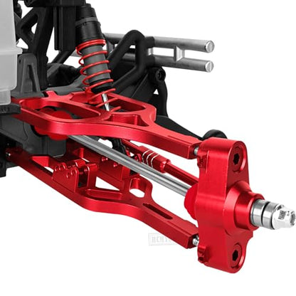 RC Steering Block Knuckle Arm Upgrades Part for 1/10 T-Maxx/E-Maxx,Aluminum Steering Block Knuckle Arm w/Rubber Shielded Bearing Hops up,#5334,Red - color: Red - (Upgrades Part)