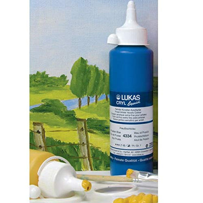 Lukas Cryl Liquid Soft Body Acrylic Paints for Painting - Professional Low Viscosity - 250 ml Bottle English Red Deep - color: English Red Deep