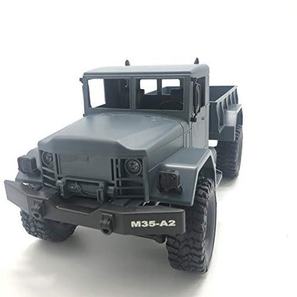 GracesDawn Gray 1/16 2.4G 4WD Off-Road RC Military Truck Rock Crawler Army Car (Model M35-A2)