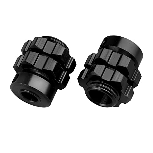 Aluminum 17mm Splined Wheel Hubs/Nuts 17mm Hex Spacers Extensions Adapters for 1/10 Traxxas Summit, Set of 4 (Black) - color: Black