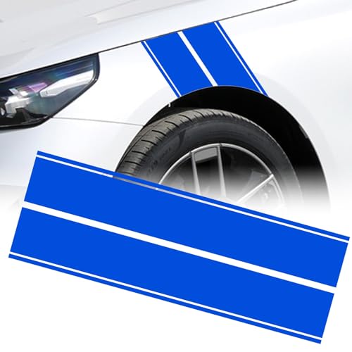 x xotic tech Fender Stripes Hash Marks KK Vinyl Decal Universal for Car Truck Sticker Racing Stripe 11"x23" (Blue) - color: Blue