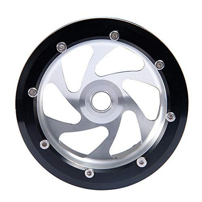 2.2 inch RC Beadlock Wheels Rims Aluminum Metal for 1/10 RC Crawler Car Axial Wraith 90018/90048 -Pack of 4pcs