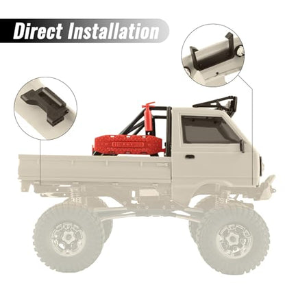 KT24 1/24 Kei Truck Hard Body Shell Kit for 133mm Wheelbase SCX24,WW | Plug-and-Play Lighting, For SCX24 C10/Bronco/Wrangler/Base Camp/4Runner - color: Warm White