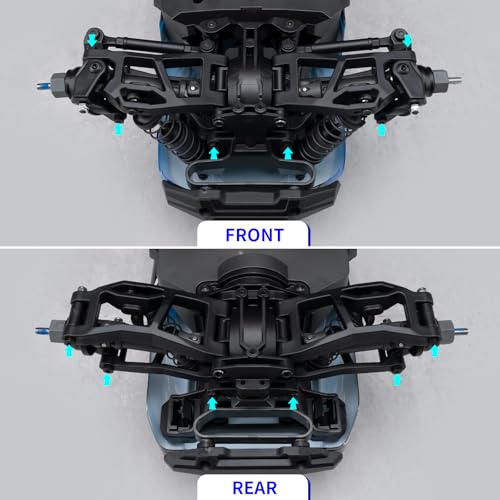 Steel Hinge-pin for Tra-xxas 1/16 Mini Maxx XRT 4WD RTR Brushless | Monster Truck Upgrades Front & Rear Suspension Pins Lock Nut