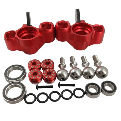 Steering Knuckles & Caster Blocks for ARRMA Kraton Outcast Notorious 6S (Red) | Aluminum,Front,Pivot Balls,1/8 Scale,BLX,AR330505 ARAC9366,CNC Machined,High Strength,Precision Fit - color: Red